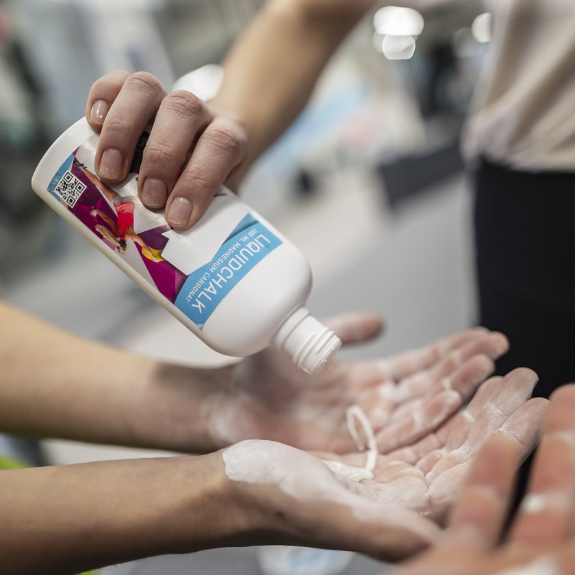 Nutze wenn möglich Liquid Chalk für weniger Chalk in der Luft