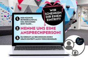 Nenn uns eine Ansprechperson in Deiner Firma und wir schenken Dir einen Eintritt!