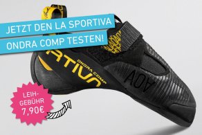 Pro Rental Ondra Comp La Sportiva testen an der Kletterwand in der Boulderwelt Hamburg