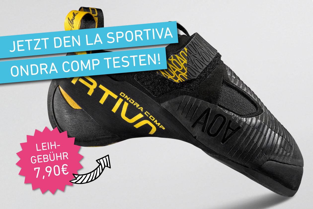 Pro Rental Ondra Comp La Sportiva testen an der Kletterwand in der Boulderwelt Hamburg