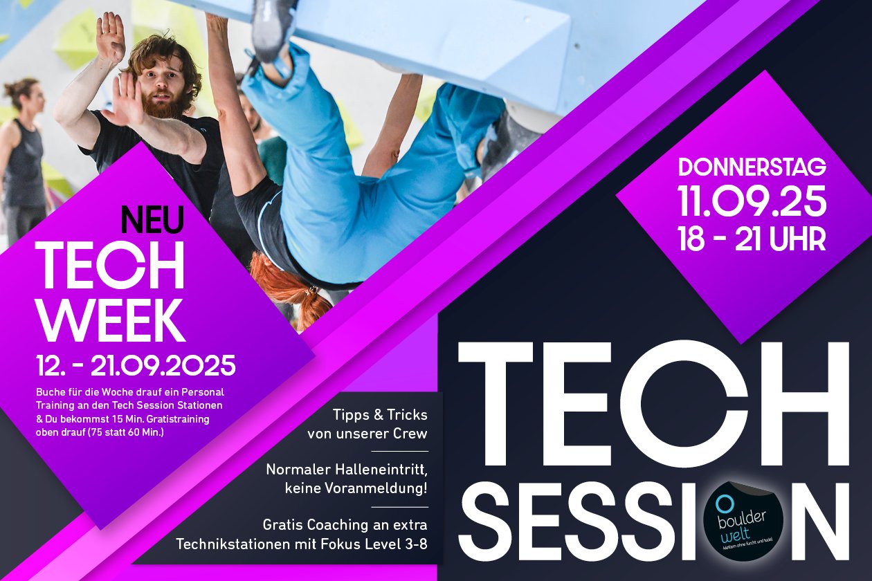 Tech Session Boulderwelt Hamburg - Gratis Boulder Coaching